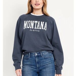 BNWT Old Navy SoComfy Oversized Graphic Raglan Sweatshirt